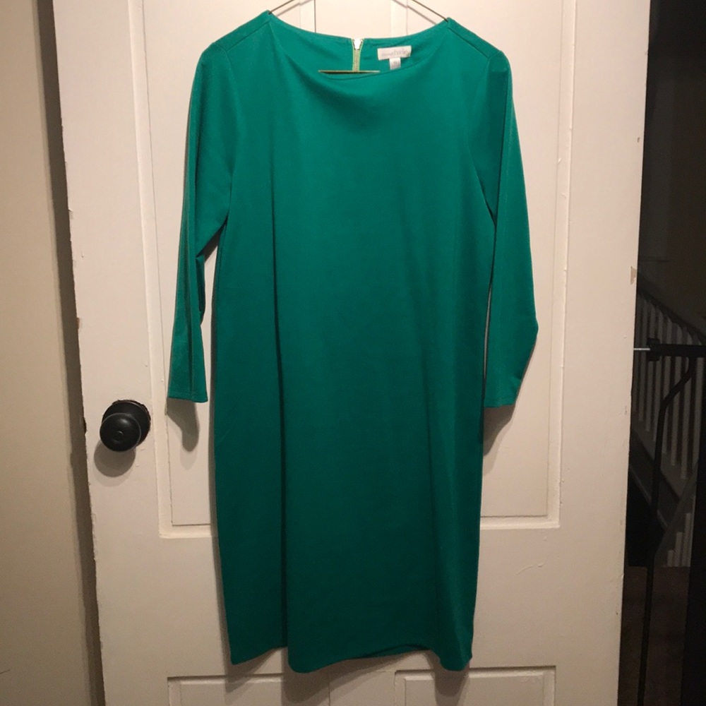 Green dress with zipper detail